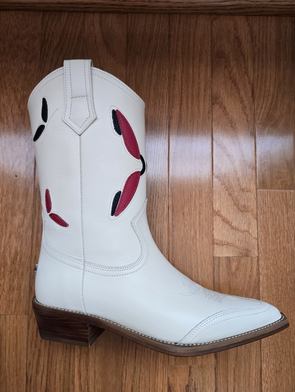 NEW Zadig And Voltaire Cream Western Cara Leather Boots Size 36 - Picture 9 of 16
